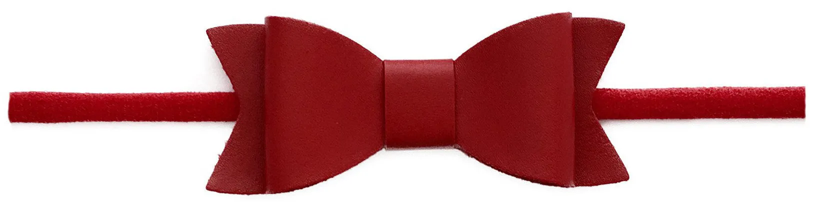 Baby Bling Leather Bow Tie Skinny Headband (20  Colors)