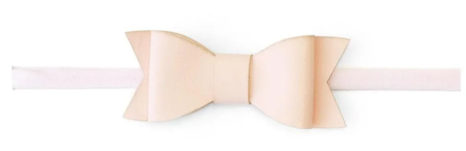 Baby Bling Leather Bow Tie Skinny Headband (20  Colors)