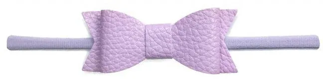 Baby Bling Leather Bow Tie Skinny Headband (20  Colors)