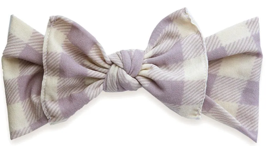 Baby Bling Mauve & Ivory Plaid Knot Headband