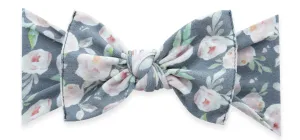 Baby Bling Peach Rose Printed Knot Headband