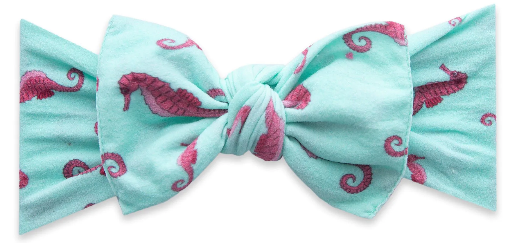 Baby Bling Seahorse Printed Knot Headband