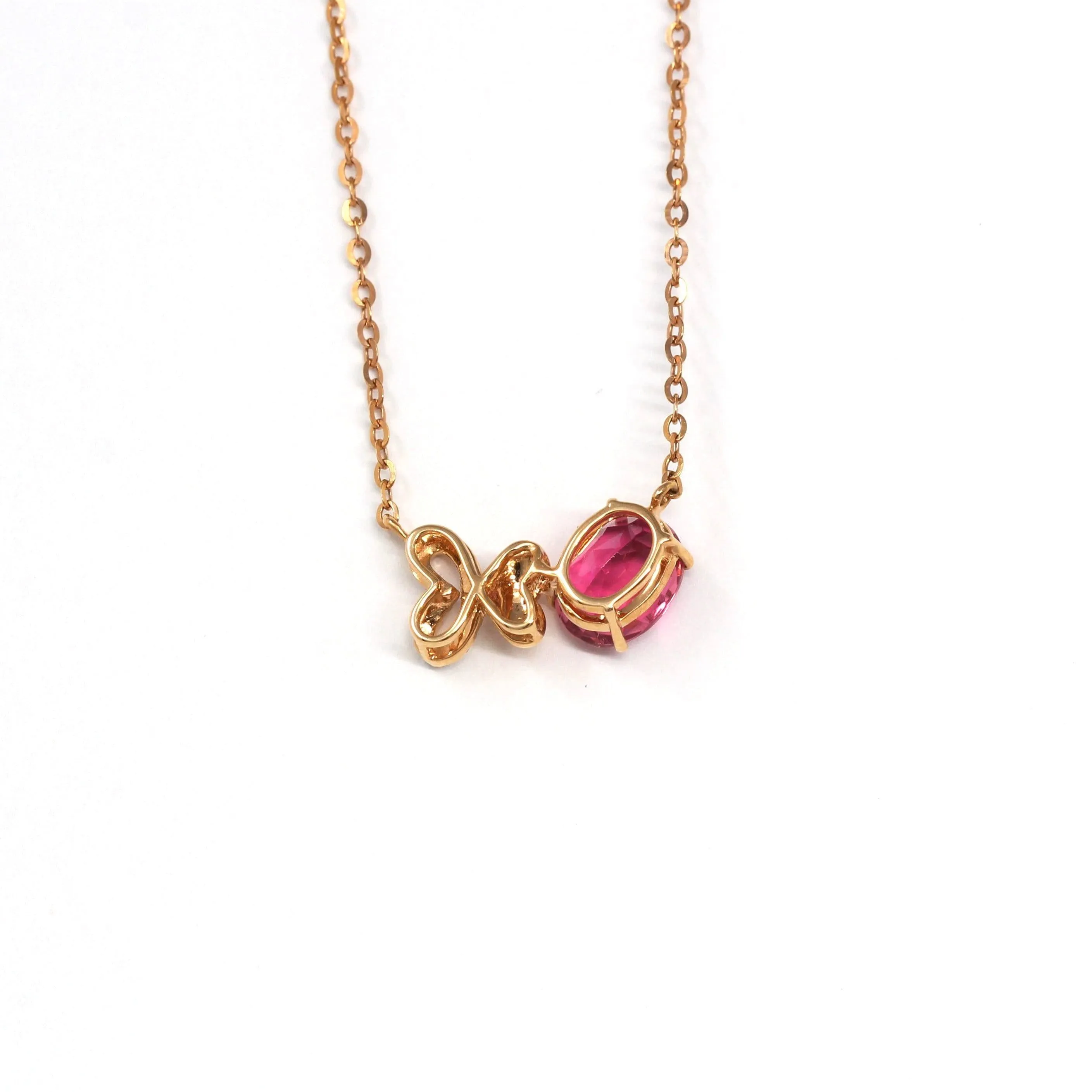 Baikalla™ "Butterfly Tourmaline" 18K Rose Gold Baby Pink Tourmaline & 1/5 CTW Diamond Pendant Necklace