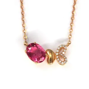 Baikalla™ "Butterfly Tourmaline" 18K Rose Gold Baby Pink Tourmaline & 1/5 CTW Diamond Pendant Necklace