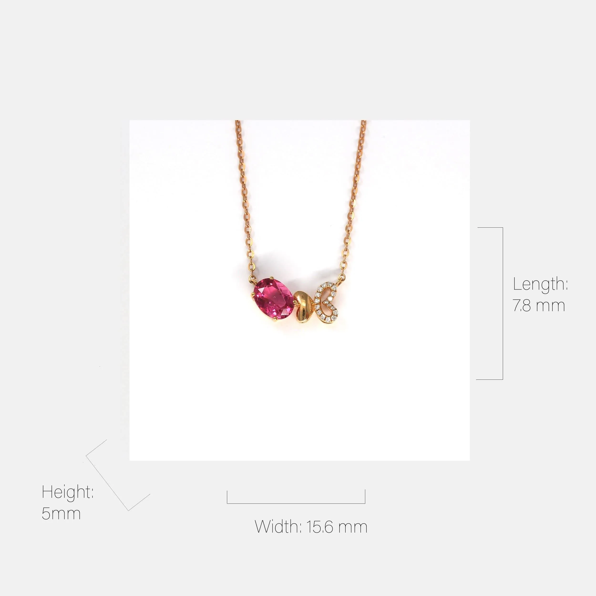 Baikalla™ "Butterfly Tourmaline" 18K Rose Gold Baby Pink Tourmaline & 1/5 CTW Diamond Pendant Necklace