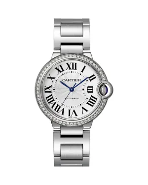 BALLON BLEU DE CARTIER, 36 MM, STEEL, DIAMONDS