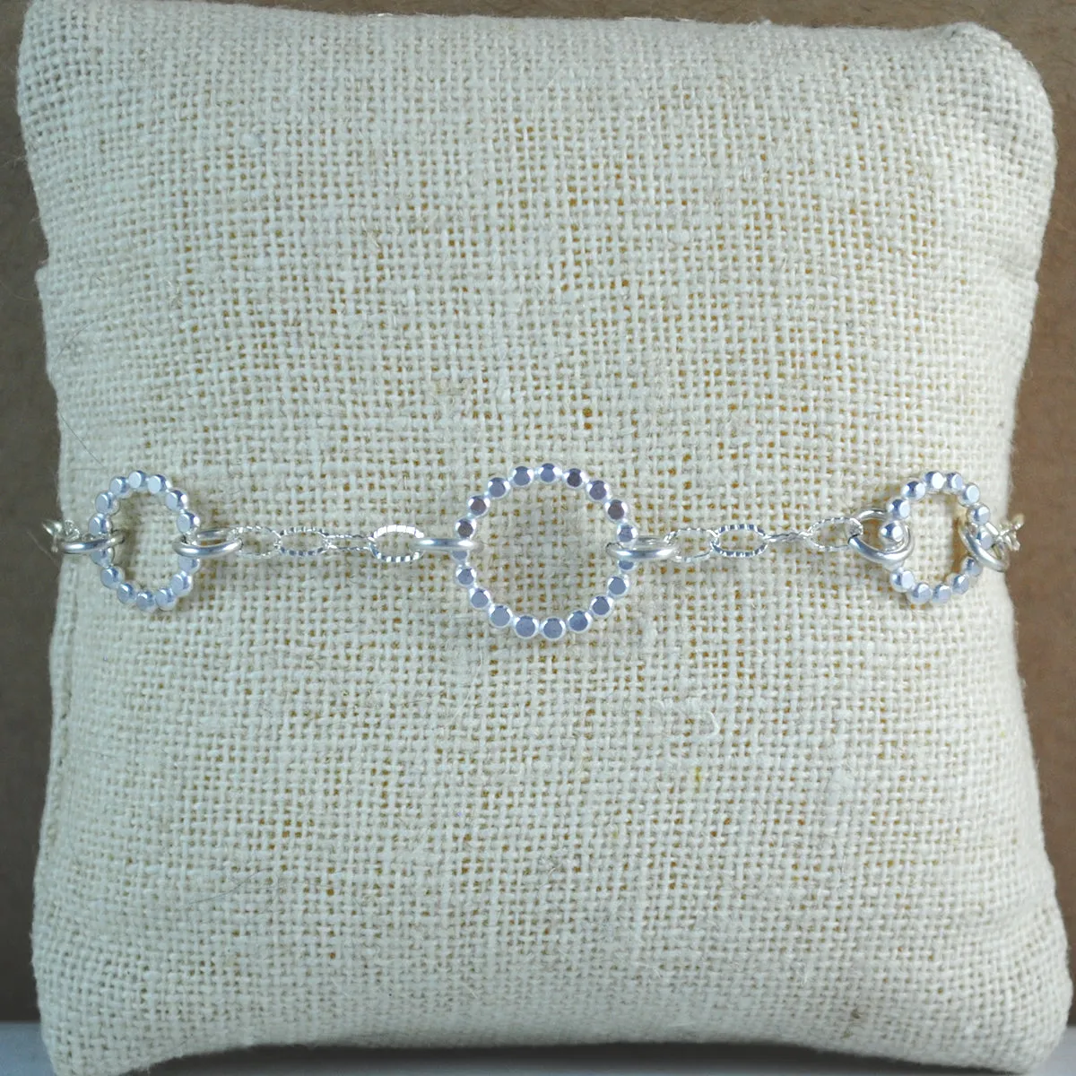 Beaded Floating Bracelet - sterling silver