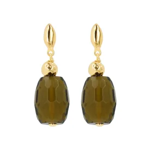 Bellissimo Bronzo Faceted Smoky Quartz Earrings