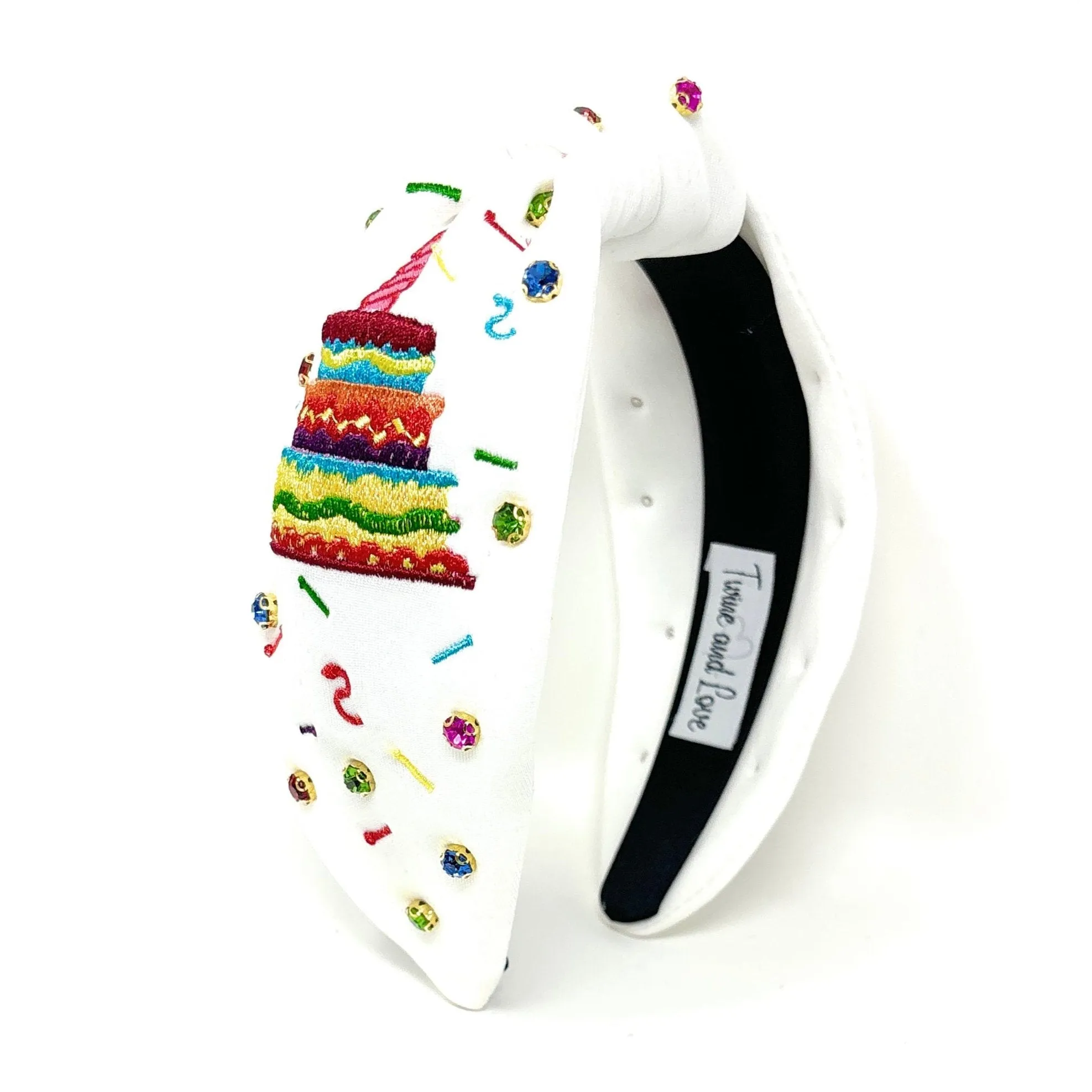 Birthday Cake Jeweled Knot Headband