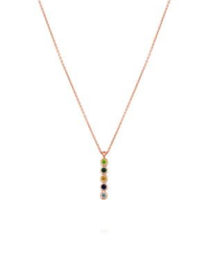 Birthstone Bar Chain Necklace - 18K Rose Vermeil