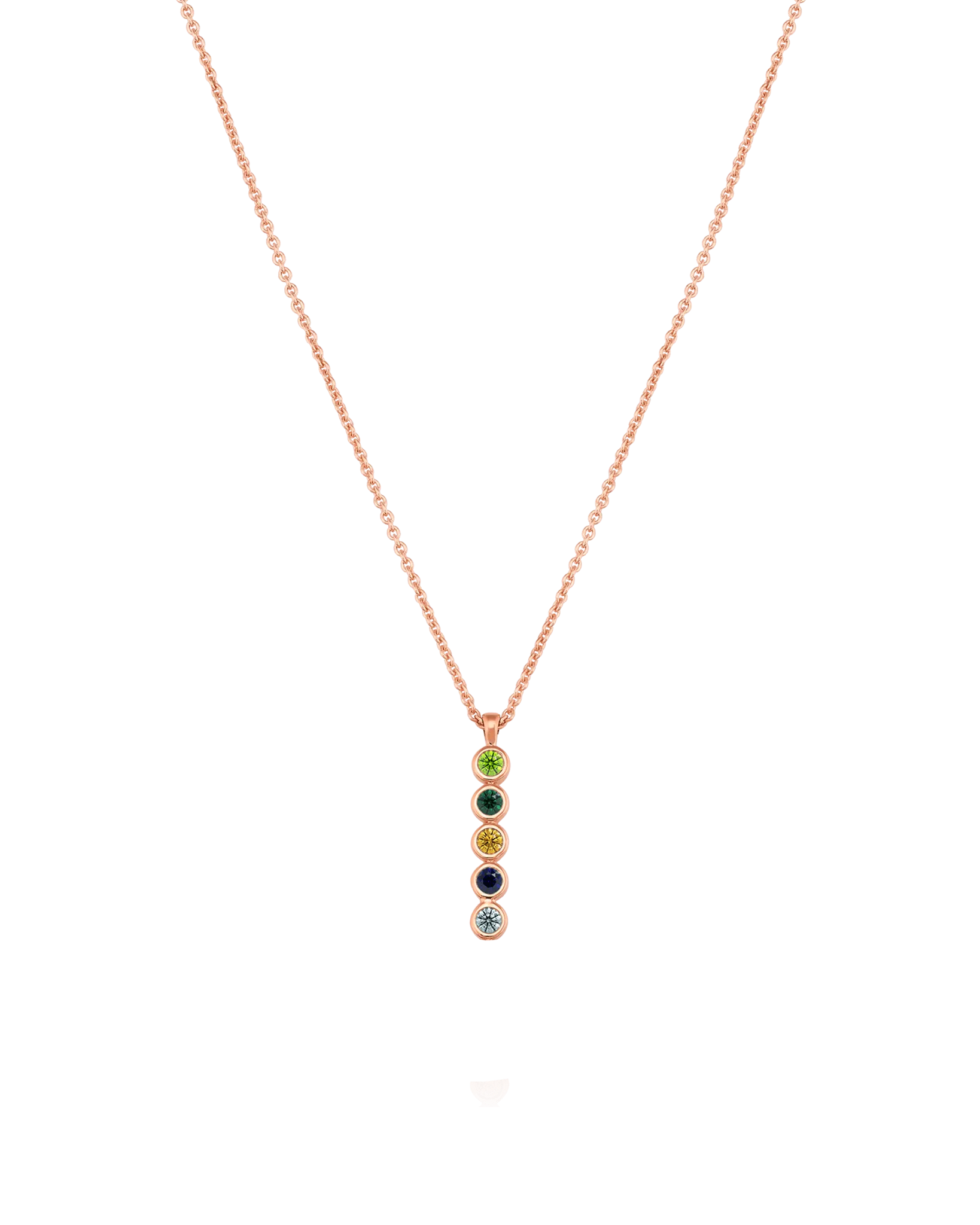 Birthstone Bar Chain Necklace - 18K Rose Vermeil