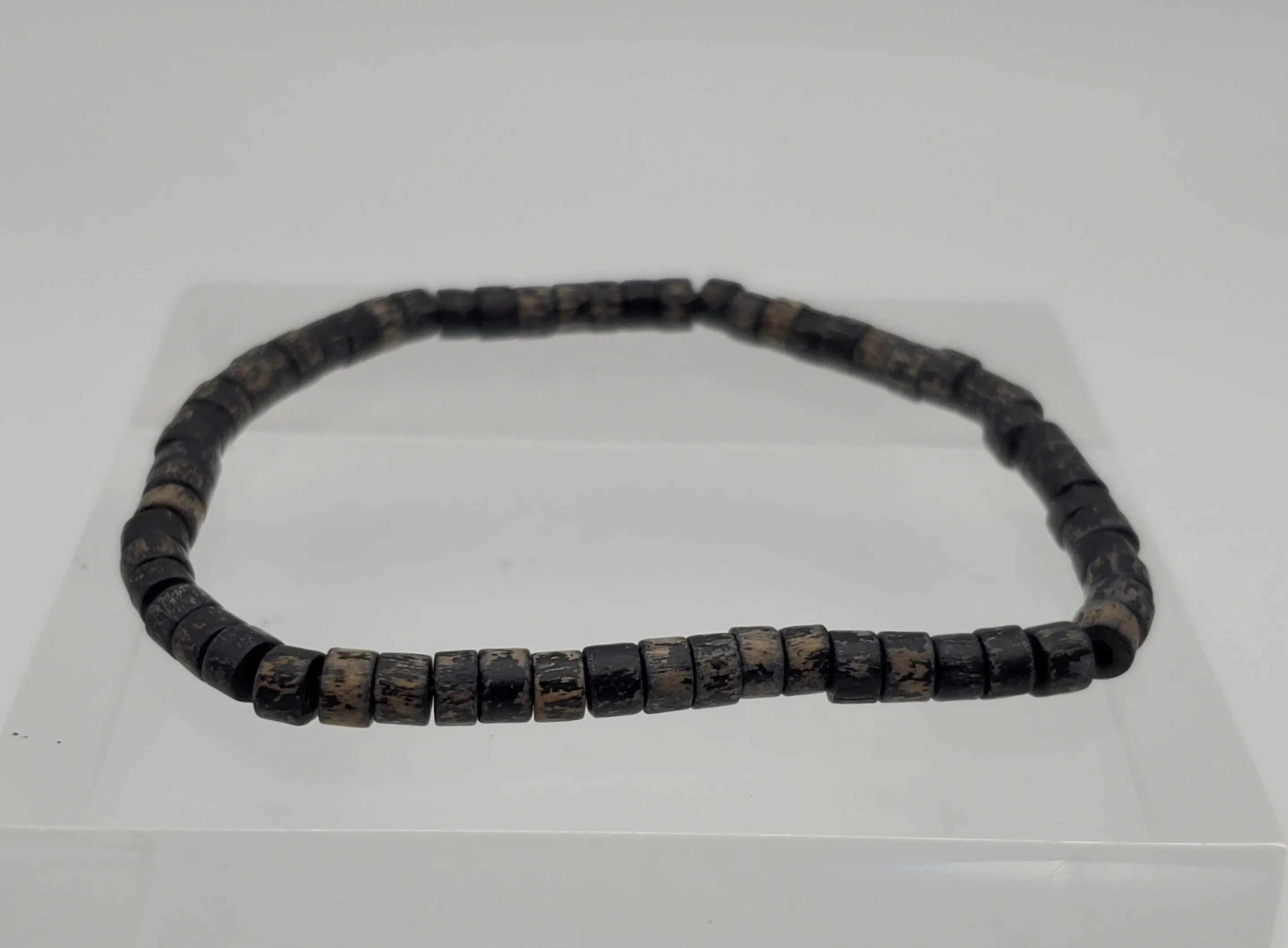 Black Wood Bead Stretch Bracelet