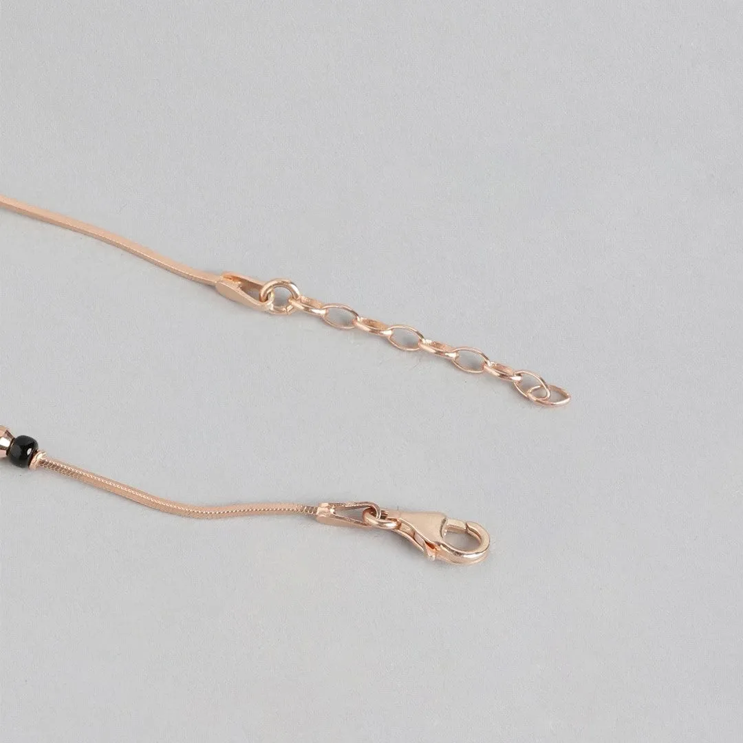 Blissful Rose Gold-Plated 925 Sterling Silver Anklet