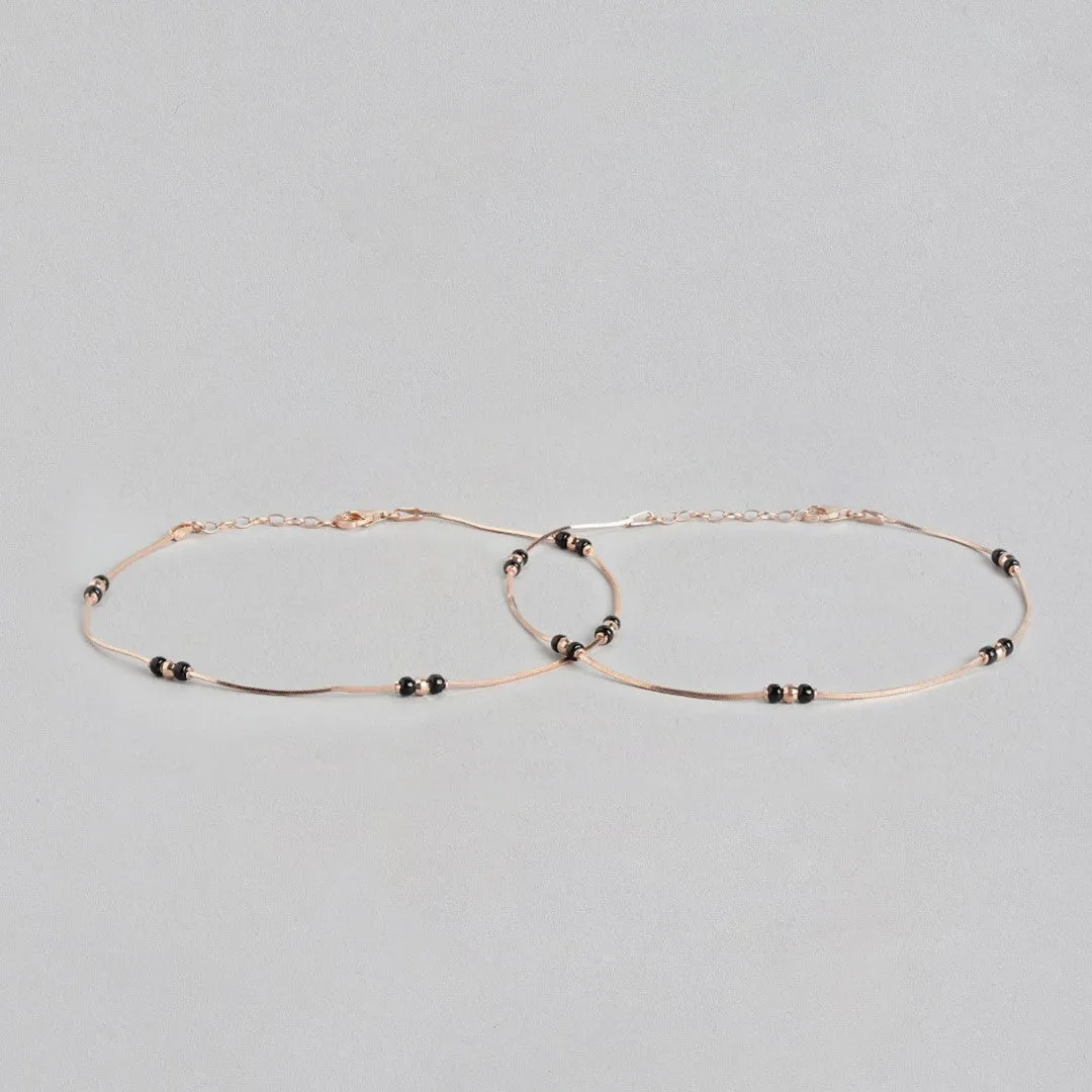 Blissful Rose Gold-Plated 925 Sterling Silver Anklet