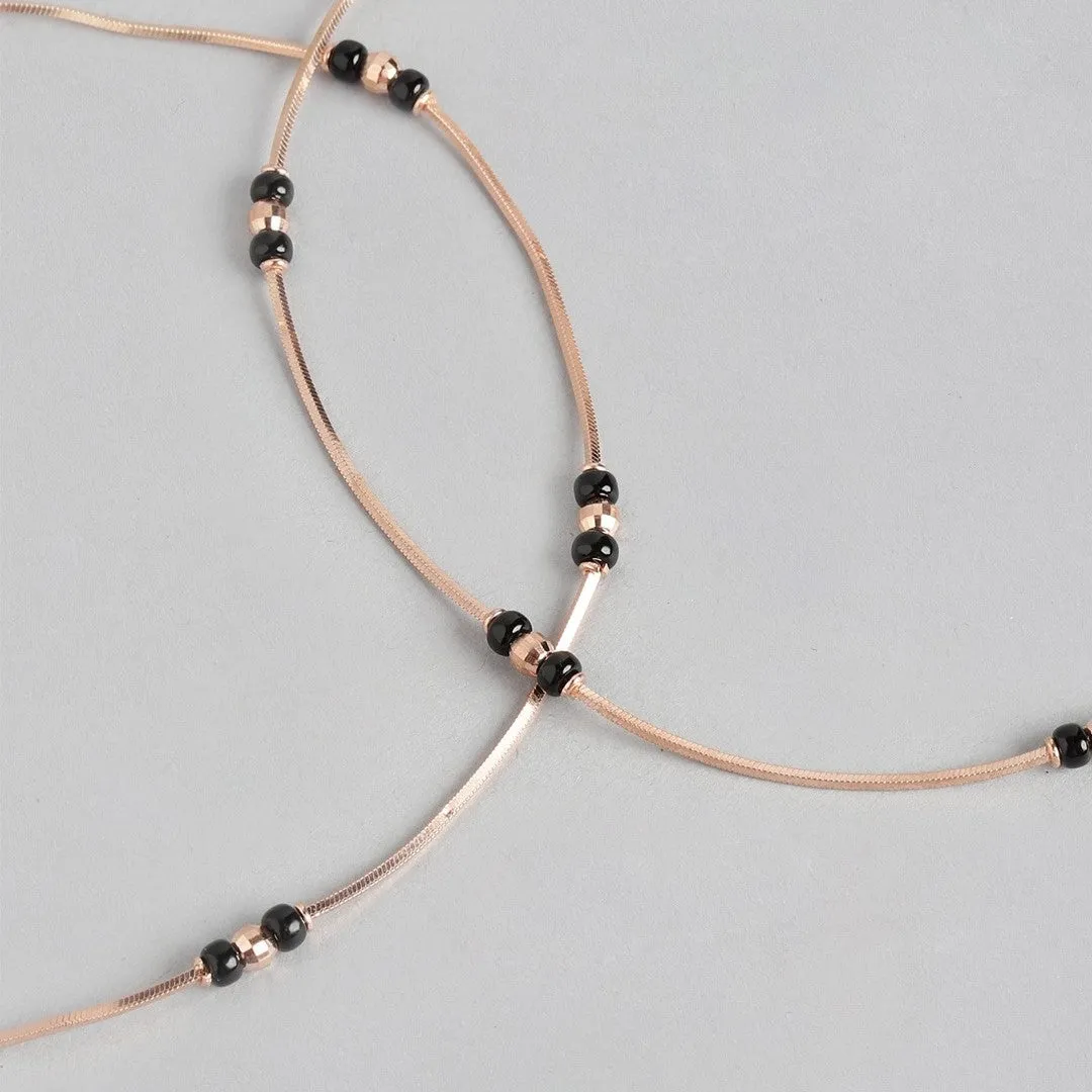 Blissful Rose Gold-Plated 925 Sterling Silver Anklet