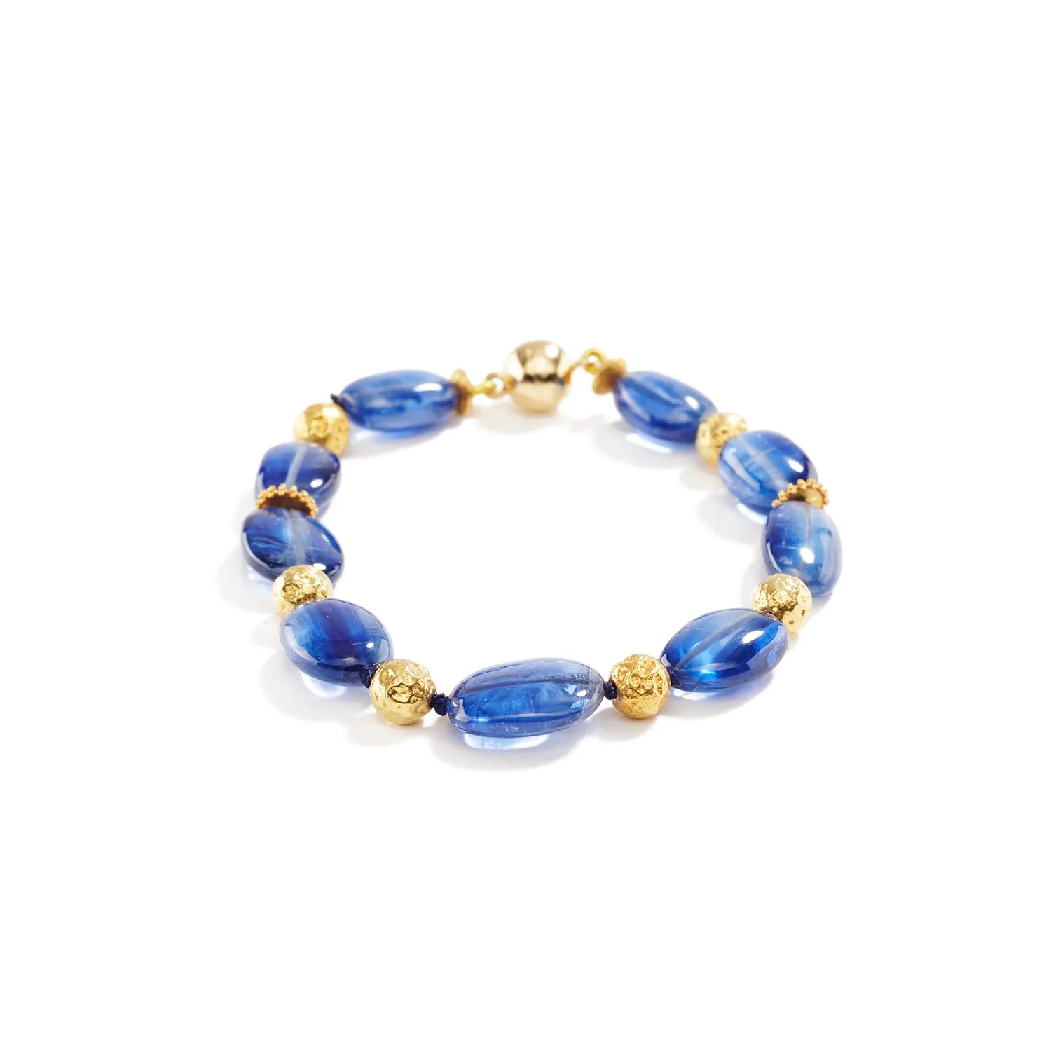 Blue Kyanite and Gold Bracelet