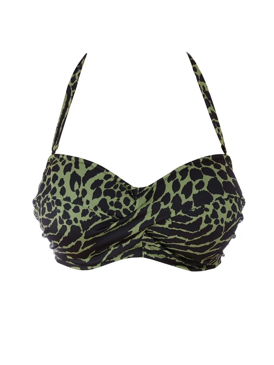 Boa Vista Twist Bandeau Bikini Top - Peridot