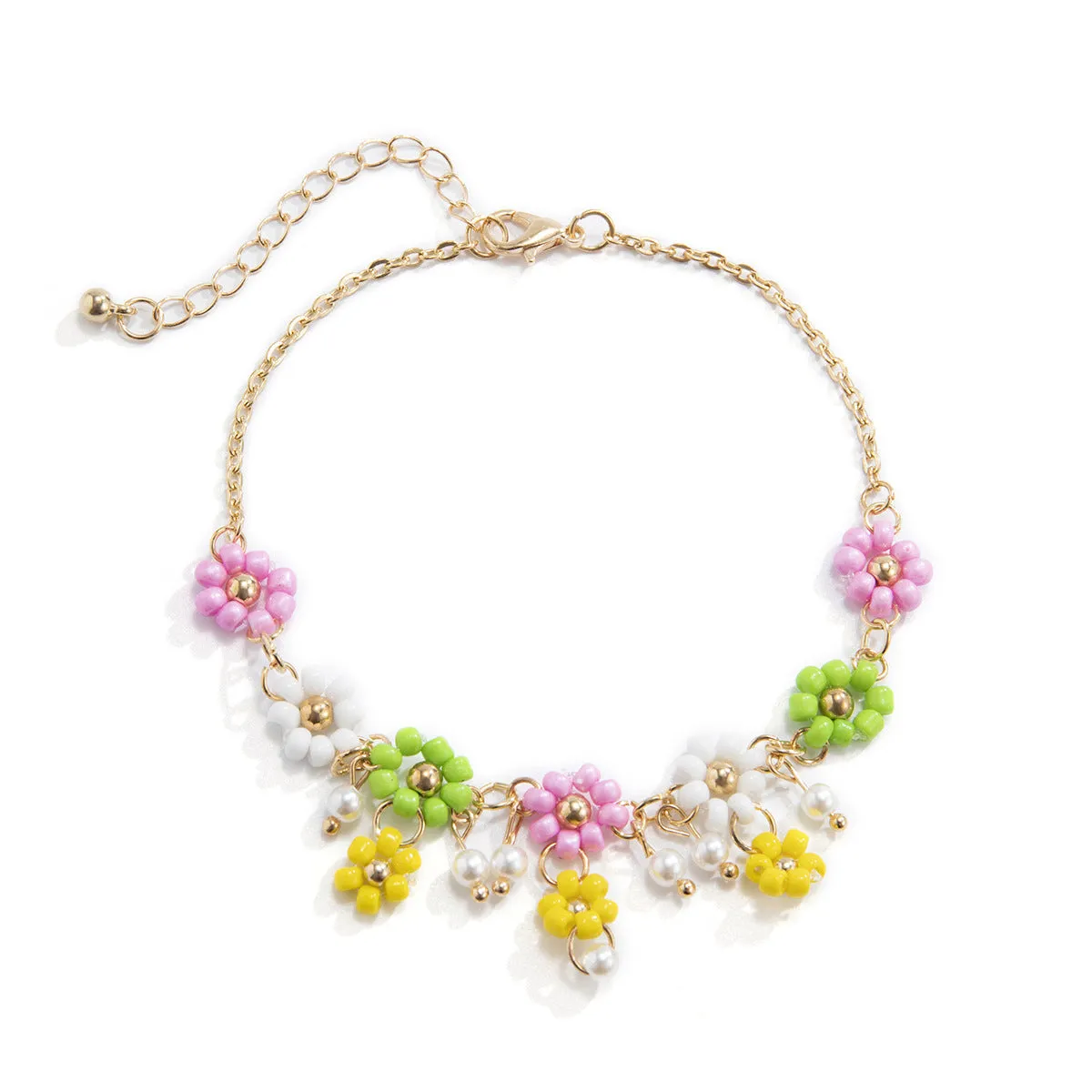 Boho Daisy Beaded Anklet