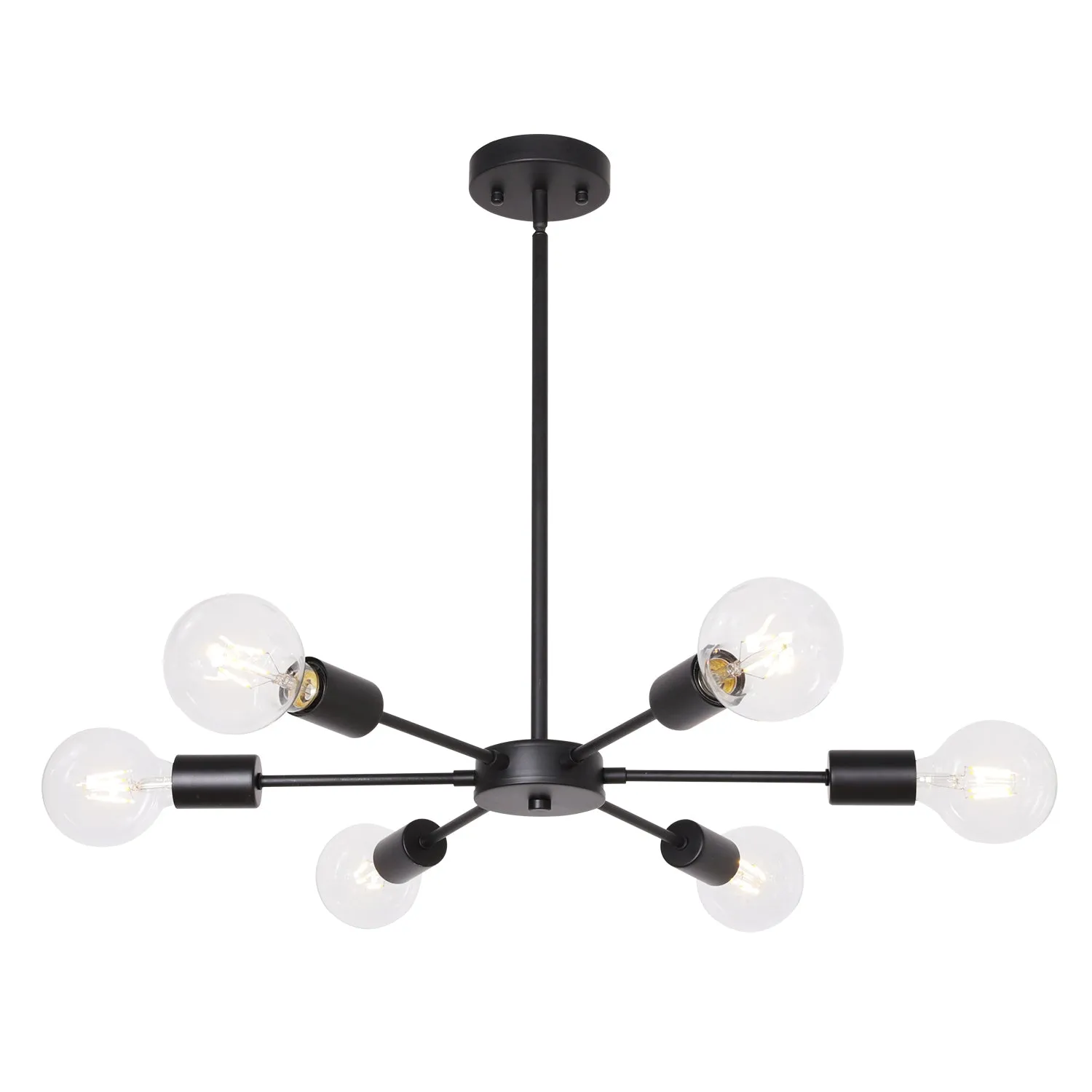 BONLICHT Black Sputnik Chandelier 6 Lights