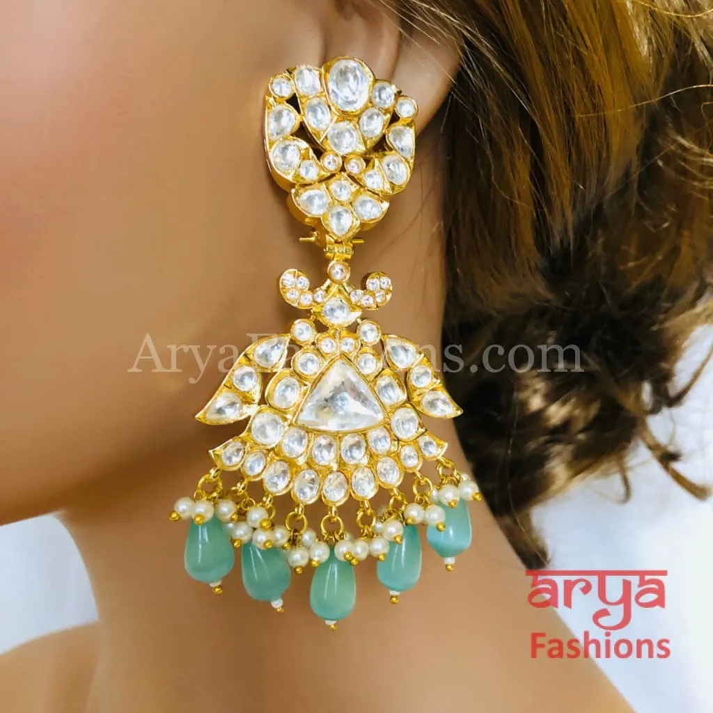 Bridal Jadau Kundan Ruby Emerald Chandbali