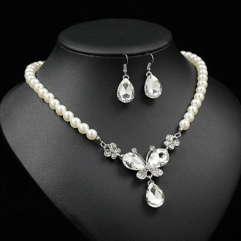 Bridal Jewelry Set Wedding Jewelry Necklace Set Butterfly Crystal Jewelry Set Girl Gift