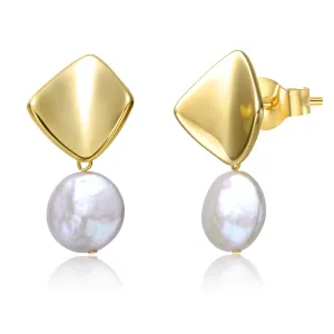 Brigitte Golden Argyle Pearl Earrings