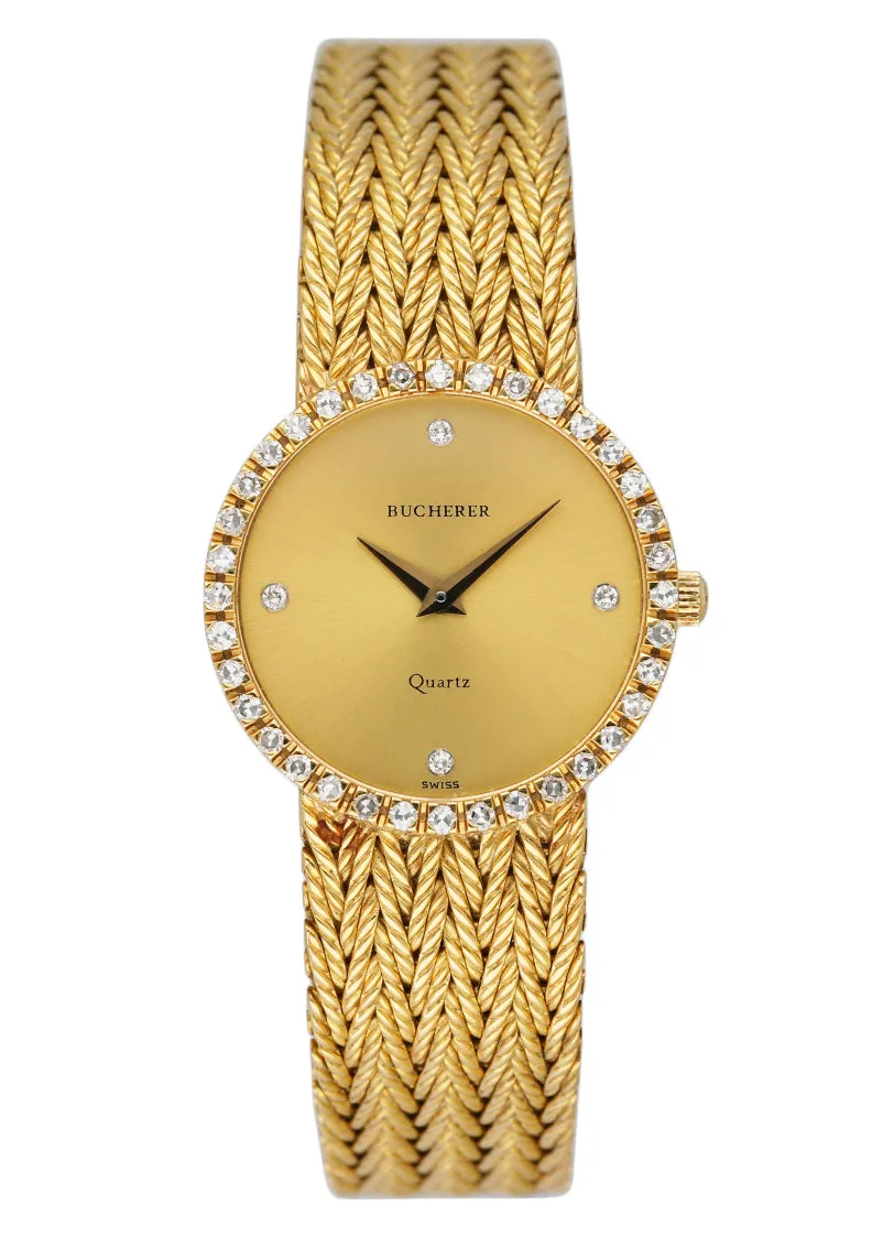 Bucherer 18K Yellow Gold Diamond Dial Ladies Watch