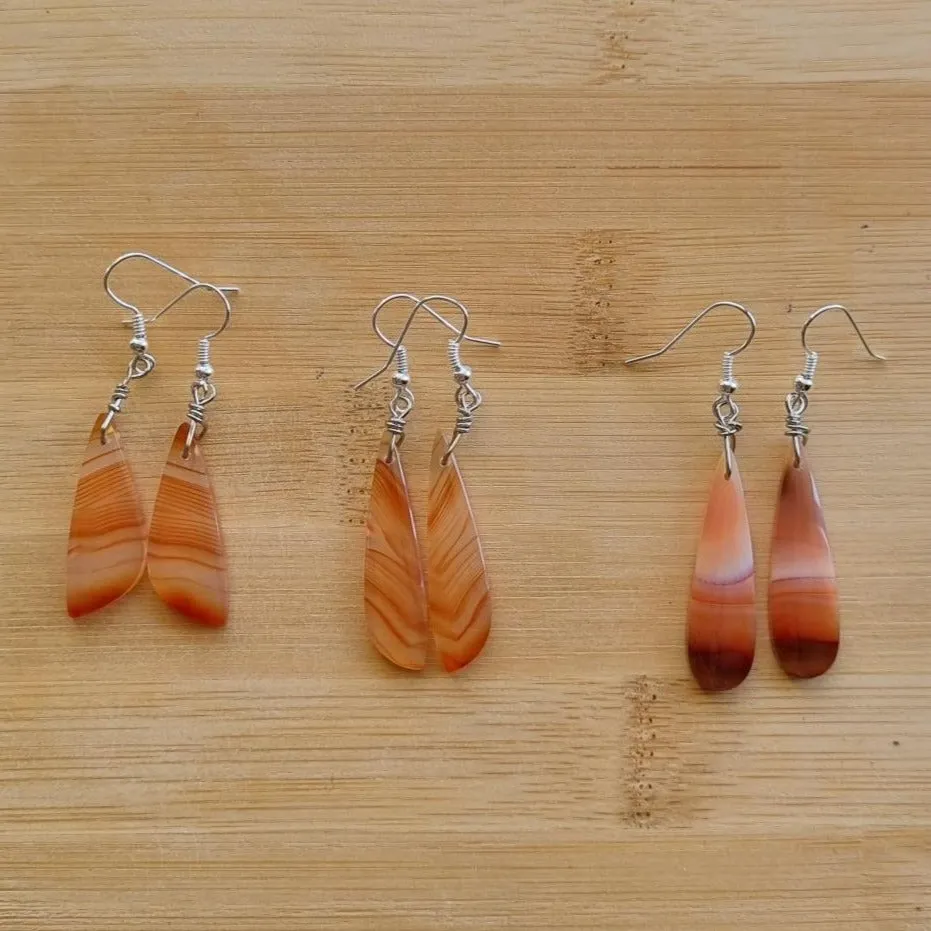 Carnelian Stone - Boho Earrings