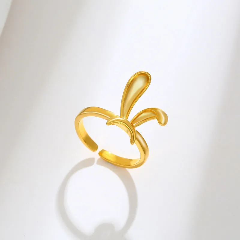 Cartoon Cute Rabbit Ears Ring Opening Adjustable Rabbit Ring Jewelry