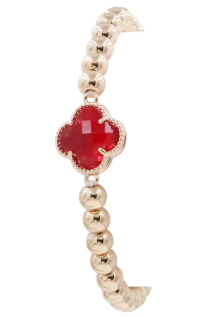 CB2212 Clover Charm Beaded Bracelet