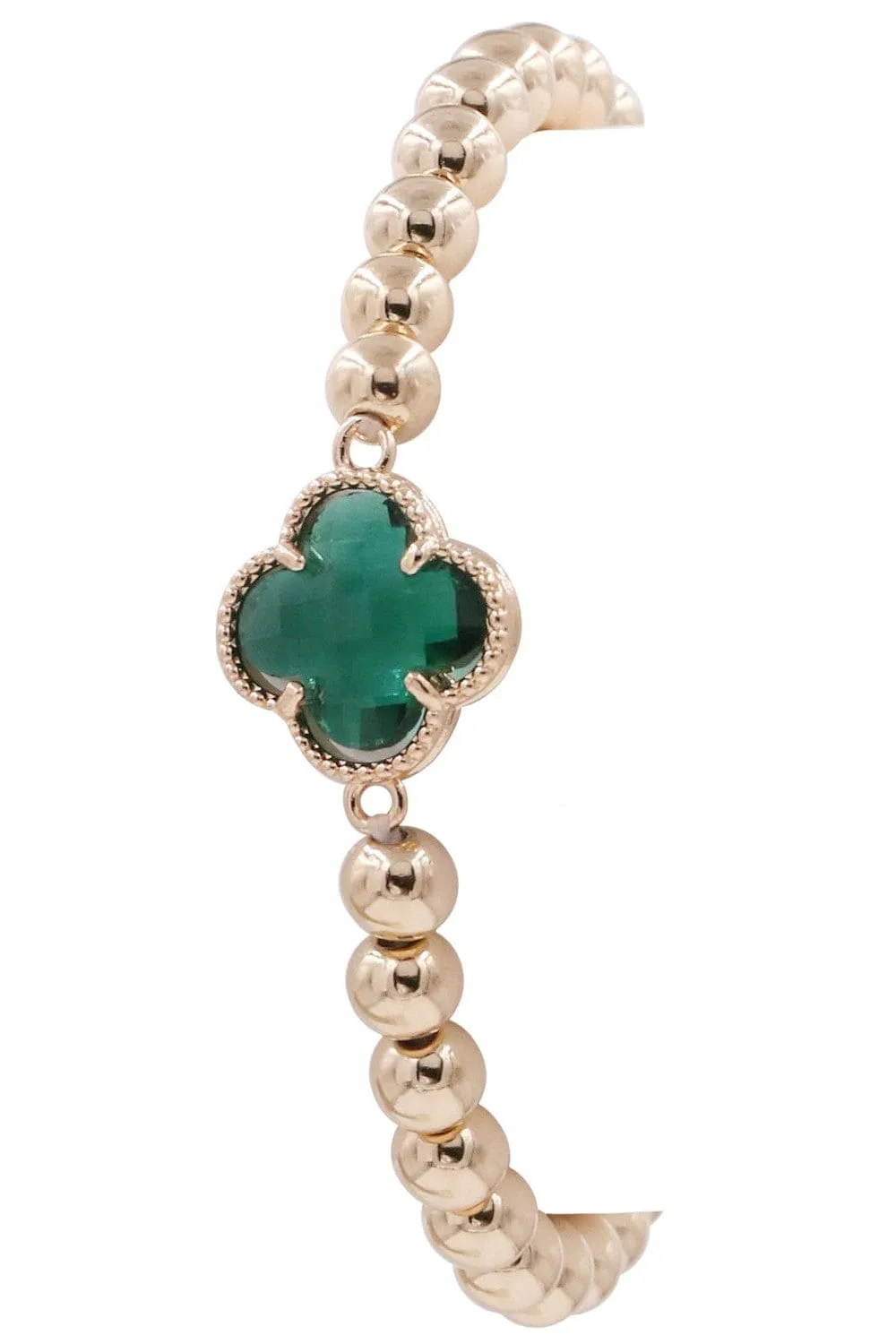 CB2212 Clover Charm Beaded Bracelet