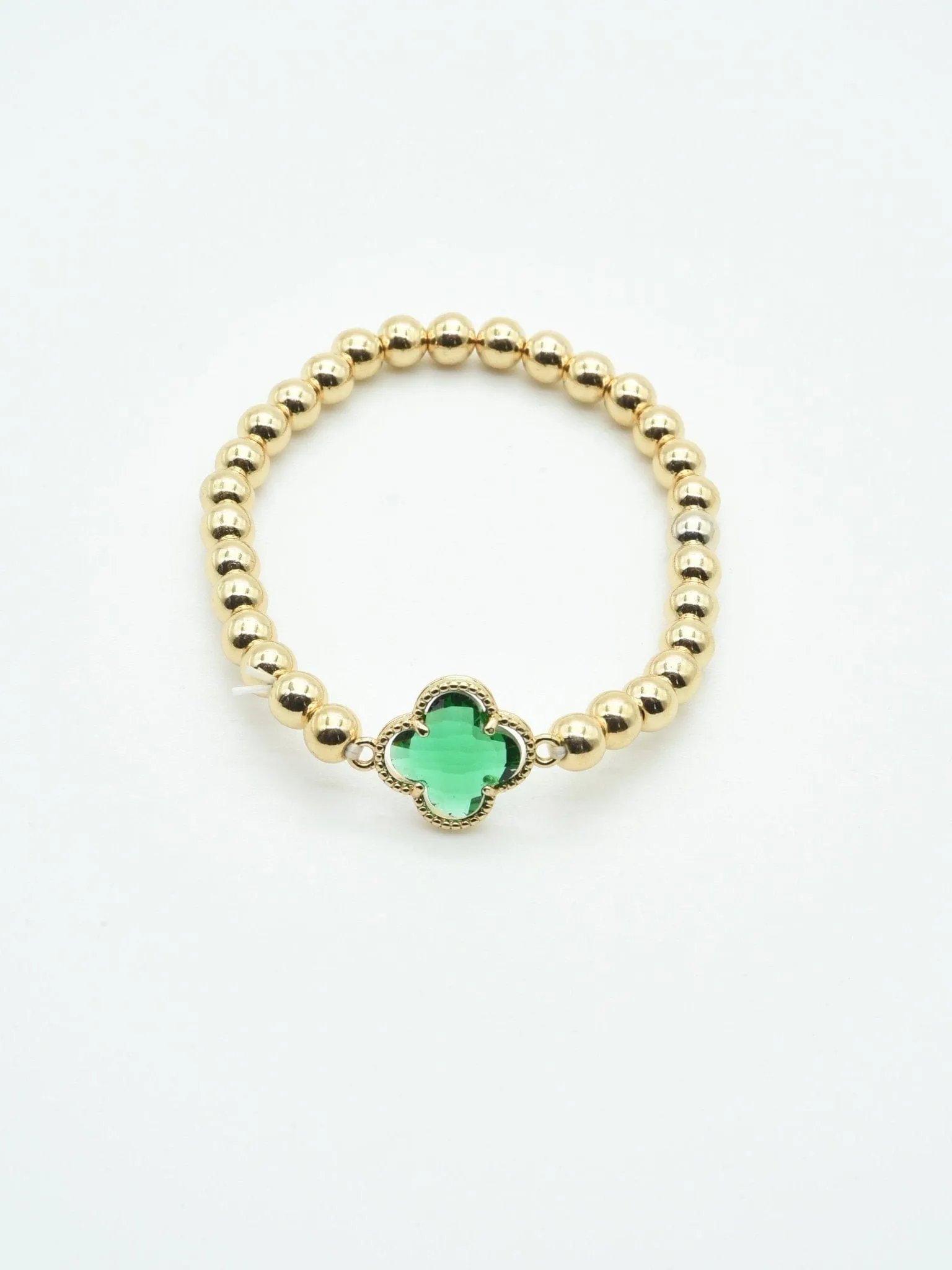 CB2212 Clover Charm Beaded Bracelet