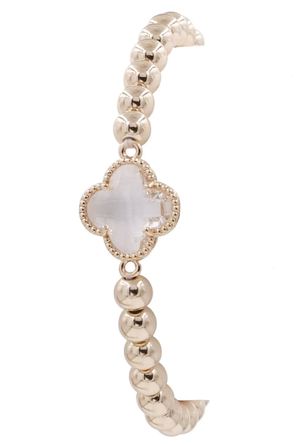 CB2212 Clover Charm Beaded Bracelet