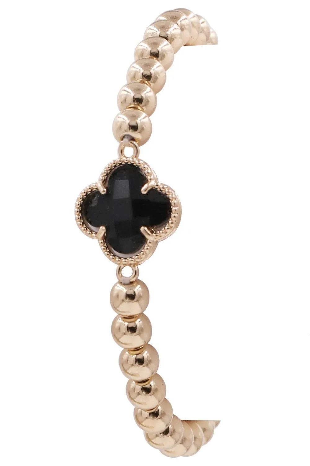 CB2212 Clover Charm Beaded Bracelet