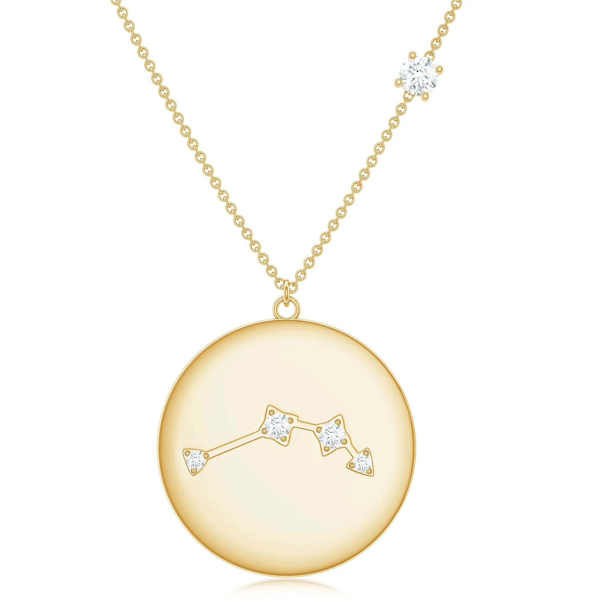 Certified Moissanite Aries Zodiac Pendant Necklace