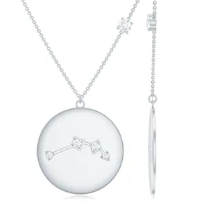 Certified Moissanite Aries Zodiac Pendant Necklace