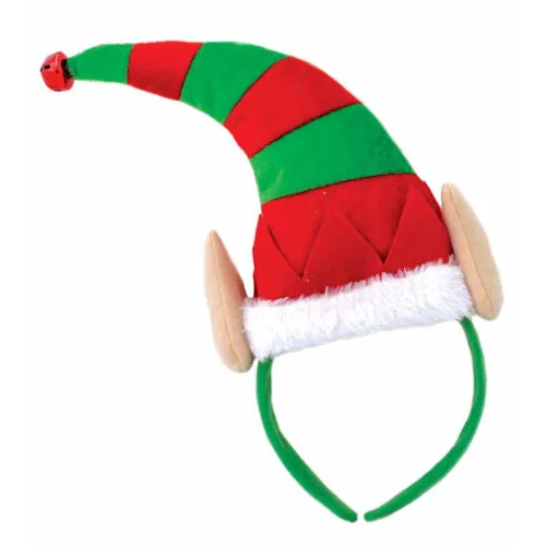 Christmas Plush Elf Headband - Festive Holiday Costume Accessory Party Wear