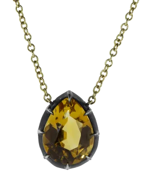 Citrine Solitaire Pendant Necklace