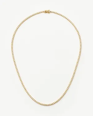 Classic Tennis Necklace | 18k Gold Vermeil Cubic Zirconia