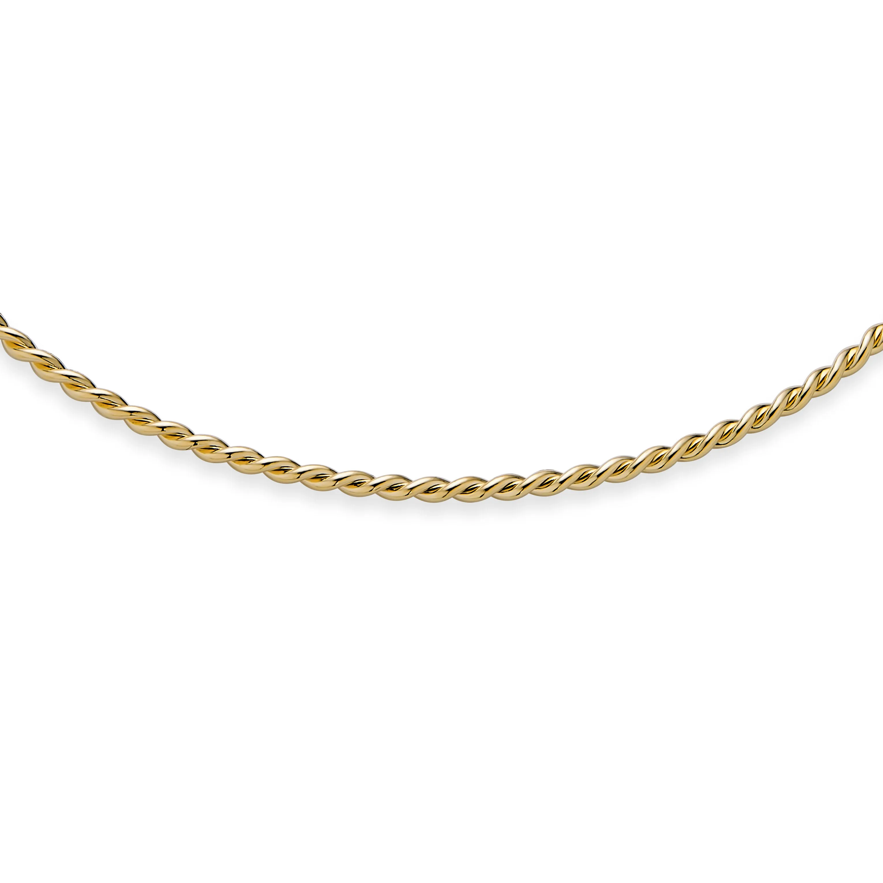 Classic V Collar Thin Twist Braid Choker Necklace Yellow Gold Plated