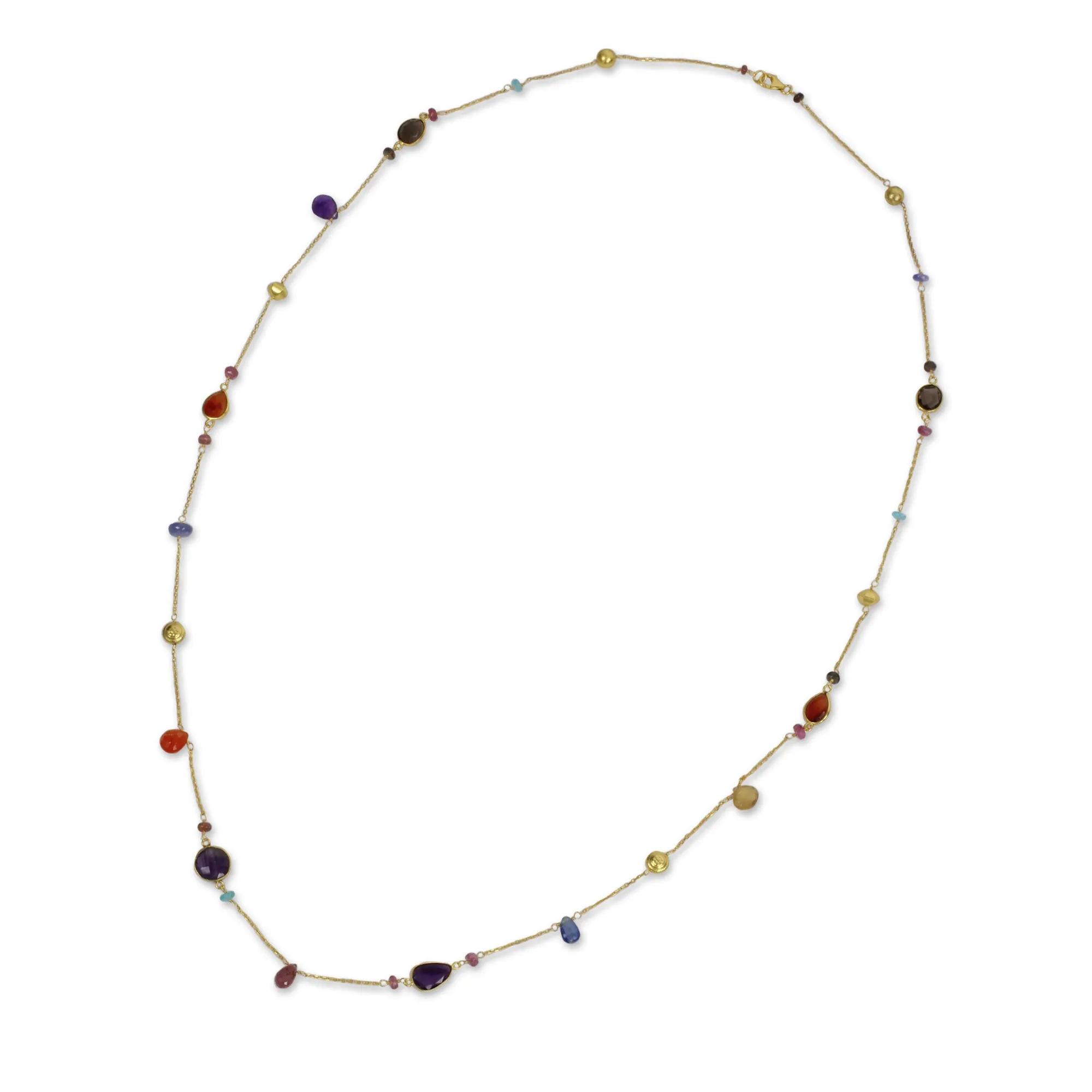 Color and Fantasy Gold Plated Silver Necklace