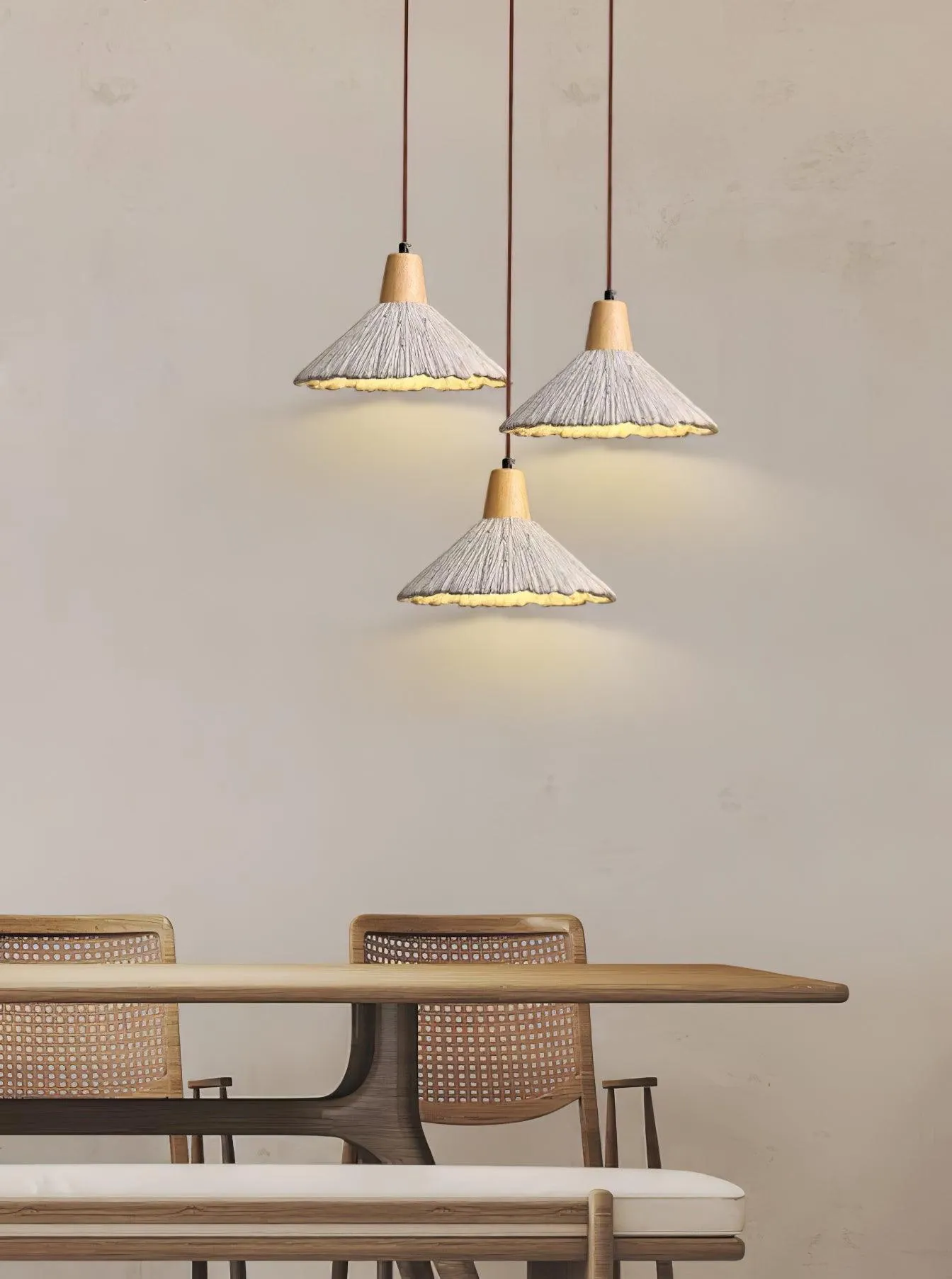 Concrete Pleated Pendant Lamp