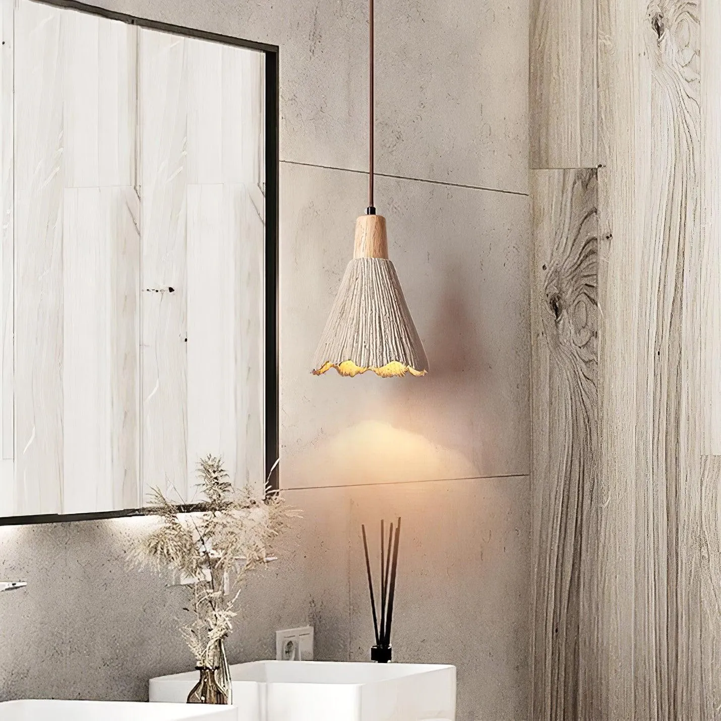 Concrete Pleated Pendant Lamp