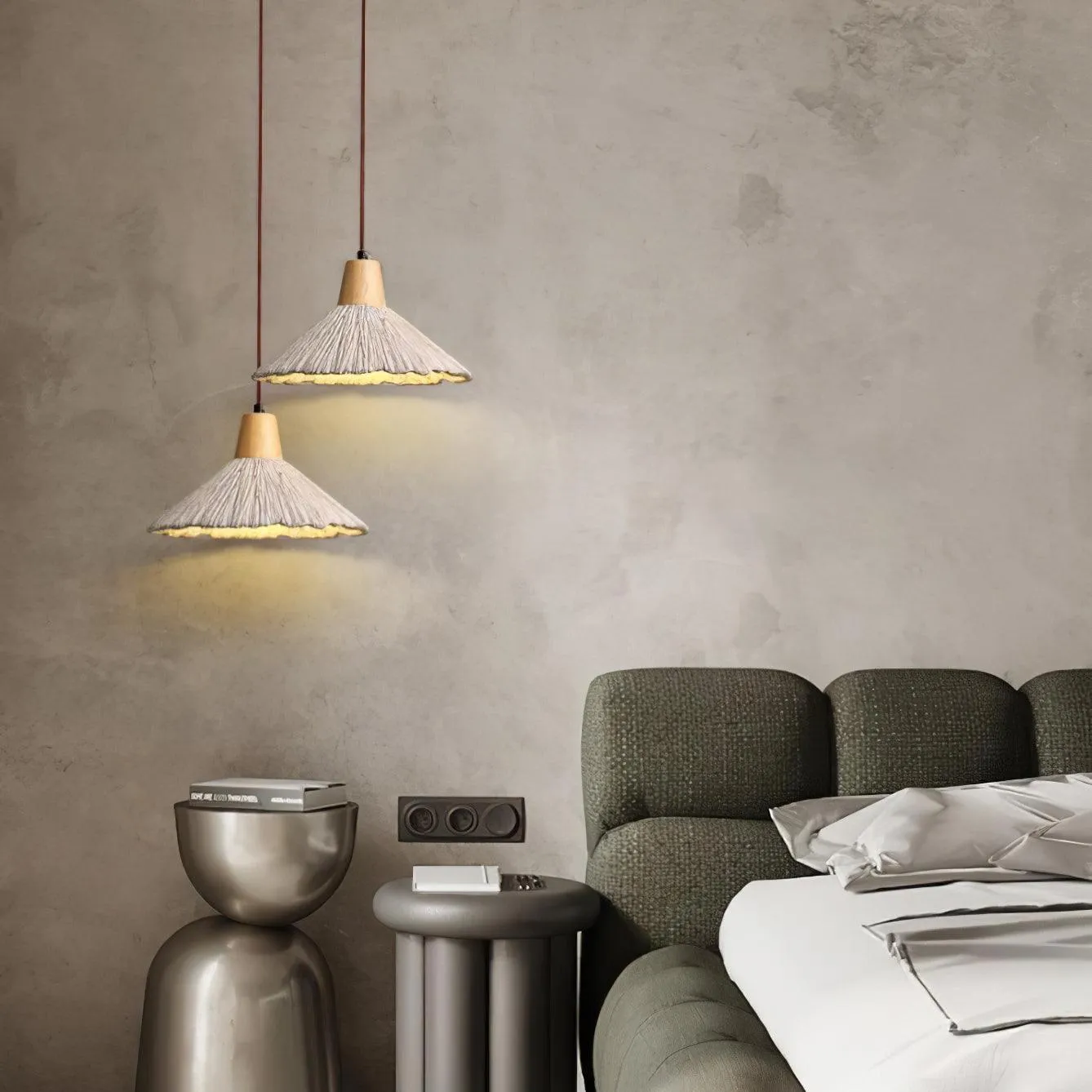 Concrete Pleated Pendant Lamp