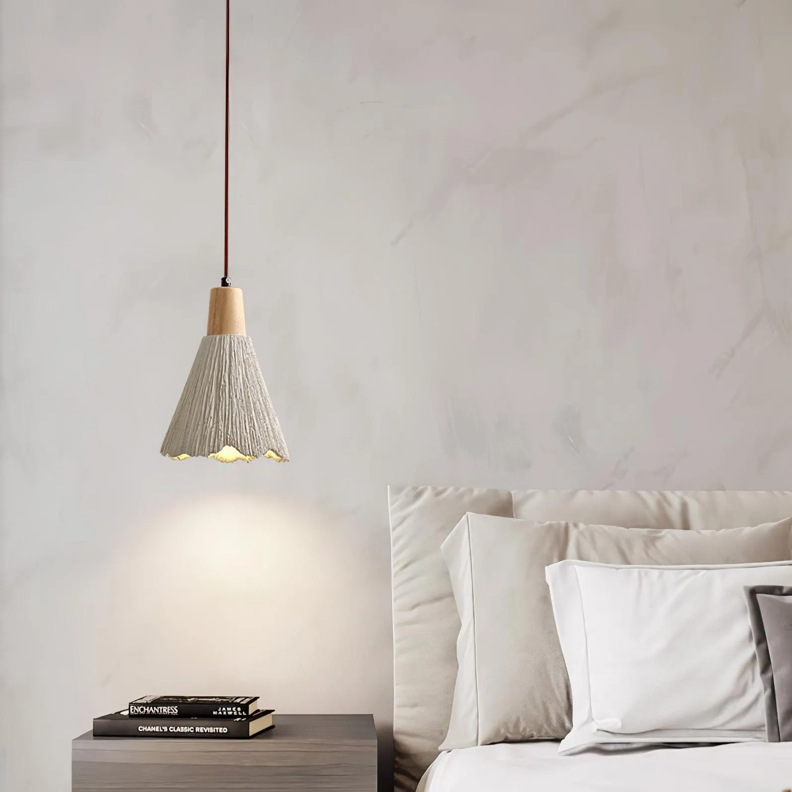 Concrete Pleated Pendant Lamp