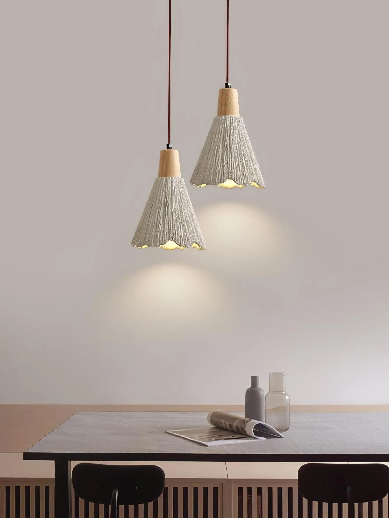 Concrete Pleated Pendant Lamp