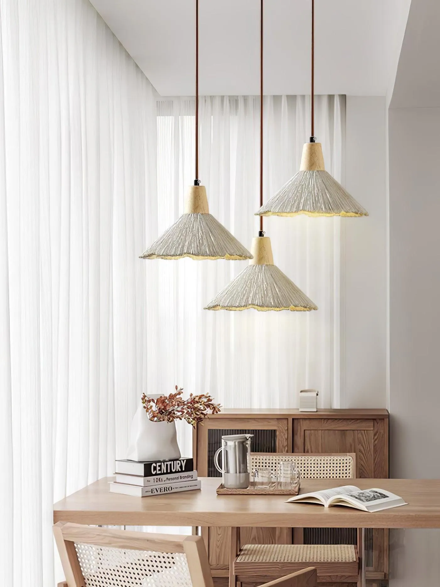 Concrete Pleated Pendant Lamp