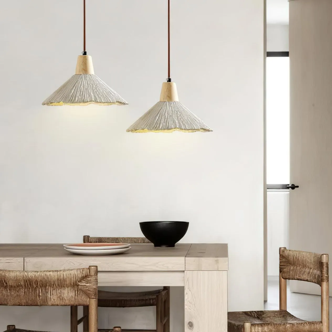 Concrete Pleated Pendant Lamp