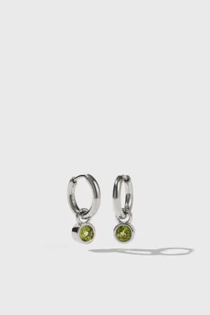 Cosmo Charm Hoop Earrings - Sterling Silver / Peridot