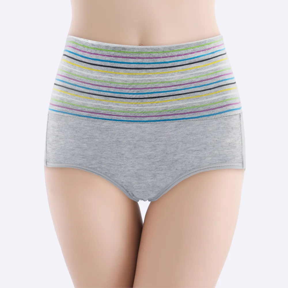 Cotton Panties for Women - High Waist Breathable Stripped Panty #W8151